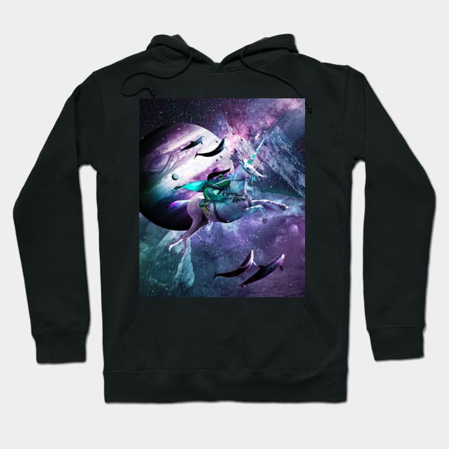 Epic Frog Riding Unicorn Hoodie by Random Galaxy